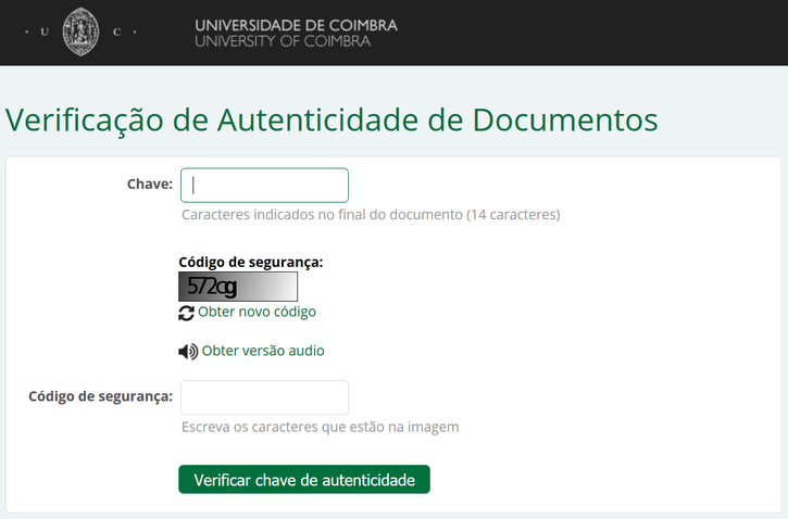 Autenticação de Certidões Electrónicas na UC